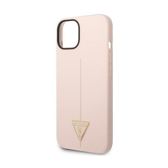 Husa GUESS pentru IPHONE 13 / 14 / 15 GUHCP14SSLTGP (triunghi din silicon) roz