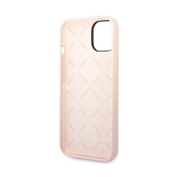 Husa GUESS pentru IPHONE 13 / 14 / 15 GUHCP14SSLTGP (triunghi din silicon) roz