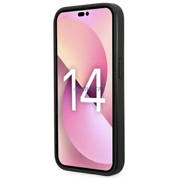 Husă originală KARL LAGERFELD KLHCP14LSAPKHK pentru iPhone 14 PRO (Saffiano cu plasture Karl Head / negru)