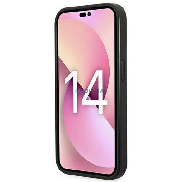 Husă originală KARL LAGERFELD KLHCP14LSAPKHG pentru iPhone 14 PRO (Saffiano cu plasture Karl Head / argintiu)