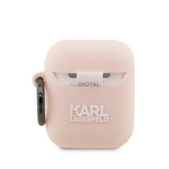 Husa originala KARL LAGERFELD KLA2RUNIKP pentru Apple Airpods 1 / 2 (3D Sil NFT Karl / roz)