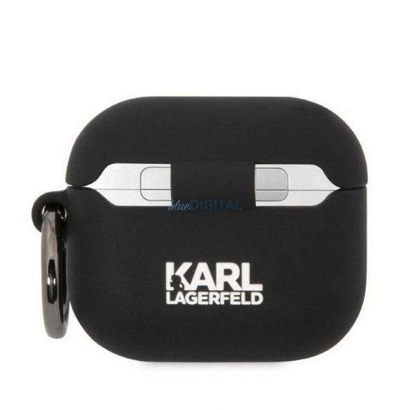 Husa originala KARL LAGERFELD KLA3RUNCHK pentru Apple Airpods 3 (3D Sil NFT Choupette / negru)