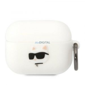 Husă originală KARL LAGERFELD KLAPRUNCHH pentru Apple Airpods Pro (3D Sil NFT Choupette / alb)