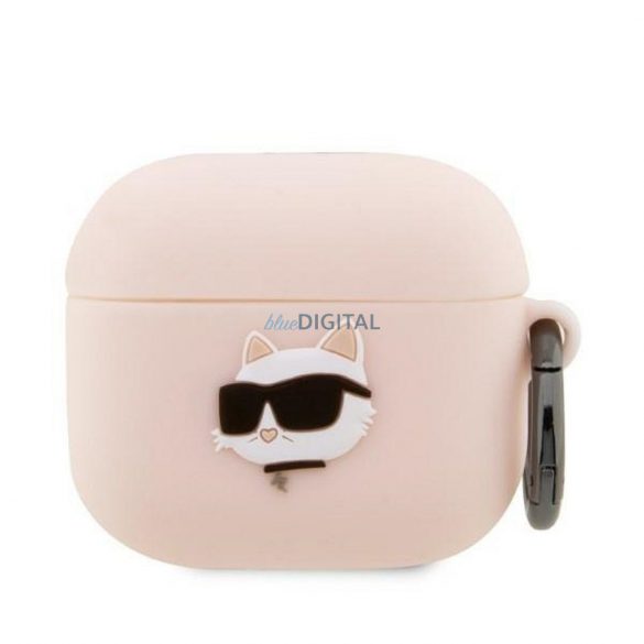 Husa originala KARL LAGERFELD KLA3RUNCHP pentru Apple Airpods 3 (3D Sil NFT Choupette / roz)