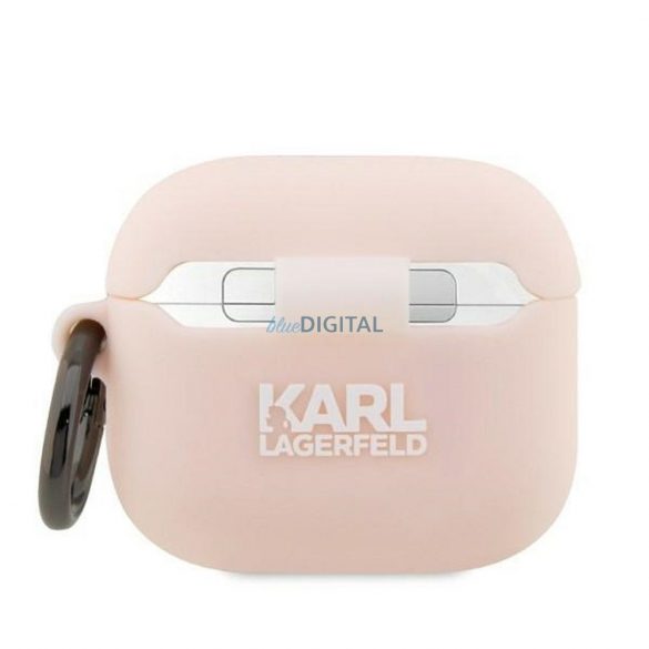 Husa originala KARL LAGERFELD KLA3RUNCHP pentru Apple Airpods 3 (3D Sil NFT Choupette / roz)