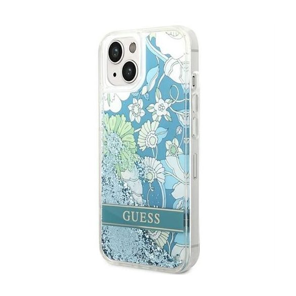 Husă GUESS pentru IPHONE 13 / 14 / 15 GUHCP14SLFLSN (Flower Liquid Glitter) verde