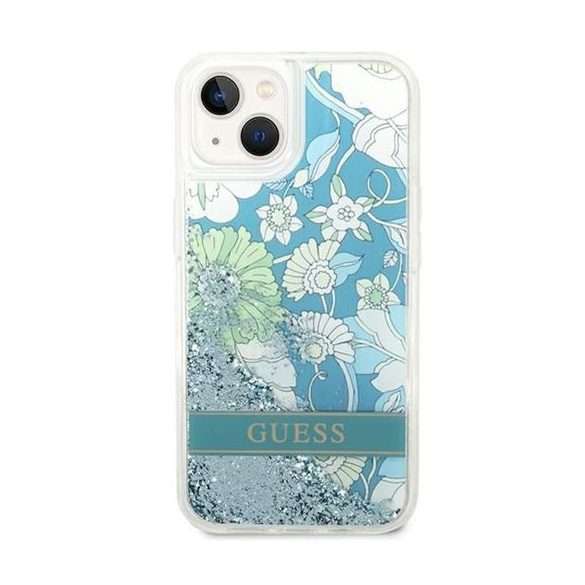 Husă GUESS pentru IPHONE 13 / 14 / 15 GUHCP14SLFLSN (Flower Liquid Glitter) verde