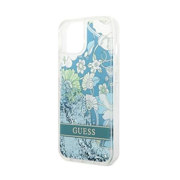 Husă GUESS pentru IPHONE 13 / 14 / 15 GUHCP14SLFLSN (Flower Liquid Glitter) verde