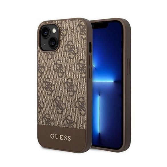 Husă GUESS pentru IPHONE 13 / 14 / 15 GUHCP14SG4GLBR (Colecția 4G Stripe) maro