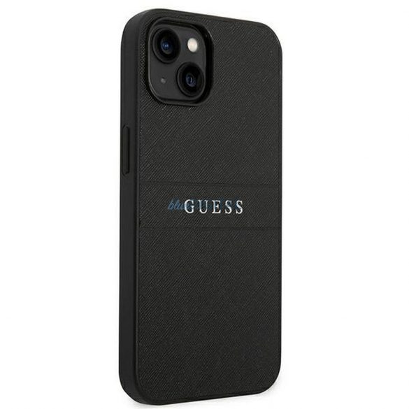 Carcasa originala GUESS GUHCP14MPSASBBK pentru iPhone 14 PLUS (Saffiano cu logo metalic / negru)