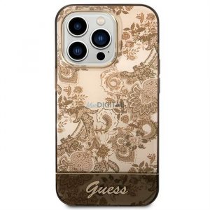 Carcasa originala GUESS GUHCP14XHGPLHC pentru iPhone 14 PRO MAX (IML Electro Cam TDJ / ocru)