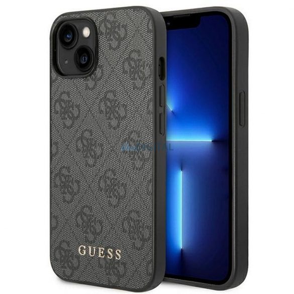 Husă originală GUESS GUHCP14SG4GFGR pentru iPhone 14 (4G Gold Logo / gri)