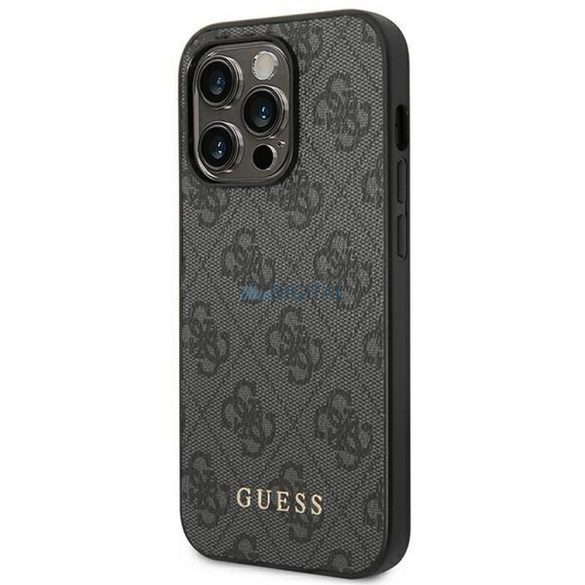 Husă originală GUESS GUHCP14LG4GFGR pentru iPhone 14 PRO (4G Gold Logo / gri)