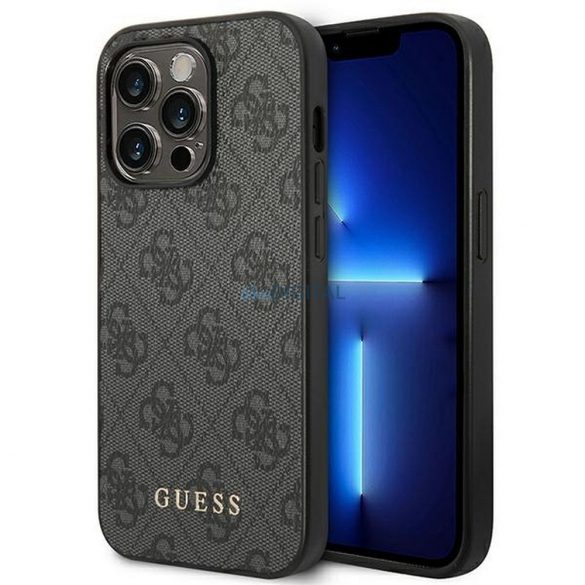 Husă originală GUESS GUHCP14XG4GFGR pentru iPhone 14 PRO MAX (4G Gold Logo / gri)