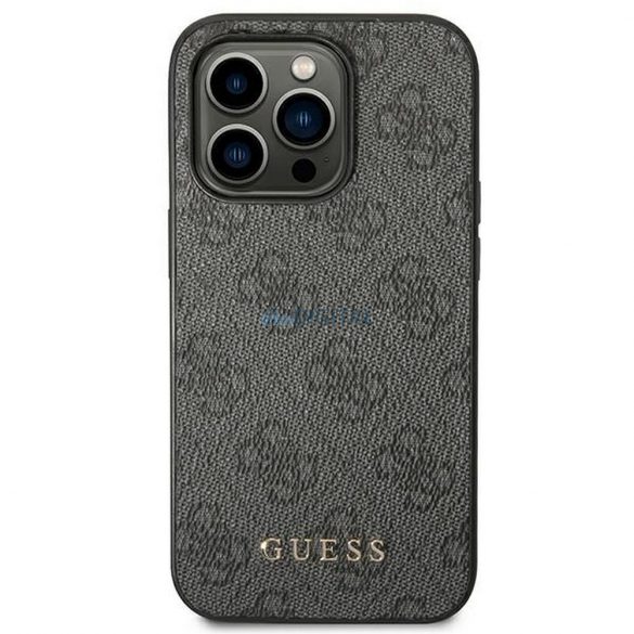 Husă originală GUESS GUHCP14XG4GFGR pentru iPhone 14 PRO MAX (4G Gold Logo / gri)