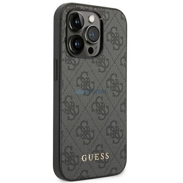 Husă originală GUESS GUHCP14XG4GFGR pentru iPhone 14 PRO MAX (4G Gold Logo / gri)