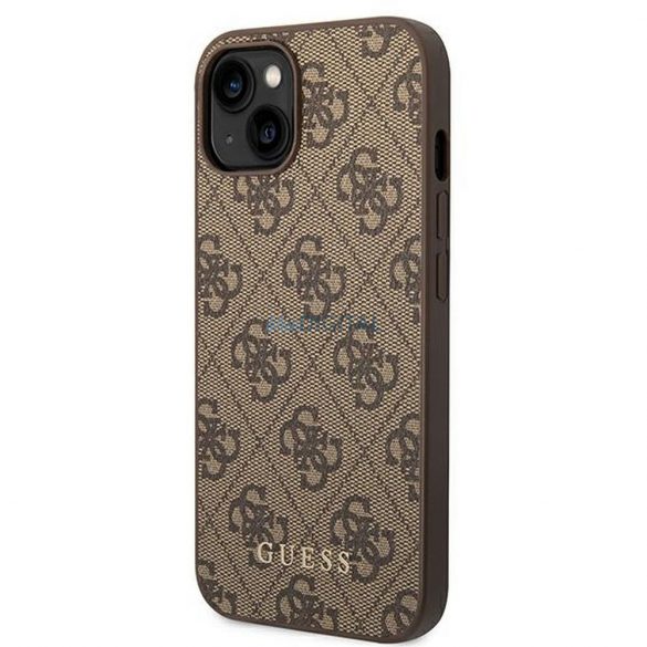 Husă originală GUESS GUHCP14SG4GFBR pentru iPhone 14 (4G Gold Logo / maro)