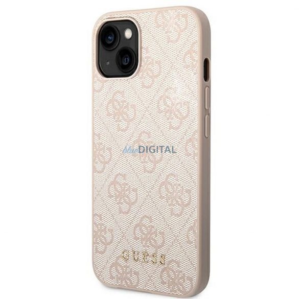 Husă originală GUESS GUHCP14SG4GFPI pentru iPhone 14 (4G Gold Logo / roz)