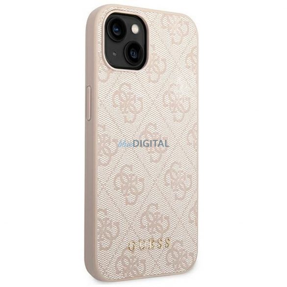 Husă originală GUESS GUHCP14SG4GFPI pentru iPhone 14 (4G Gold Logo / roz)