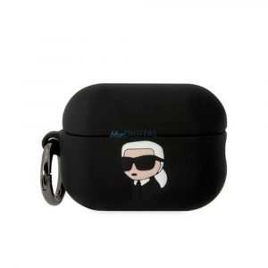 Husă originală KARL LAGERFELD KLAP2RUNIKK pentru Apple Airpods Pro 2 (3D Sil NFT Karl / negru)