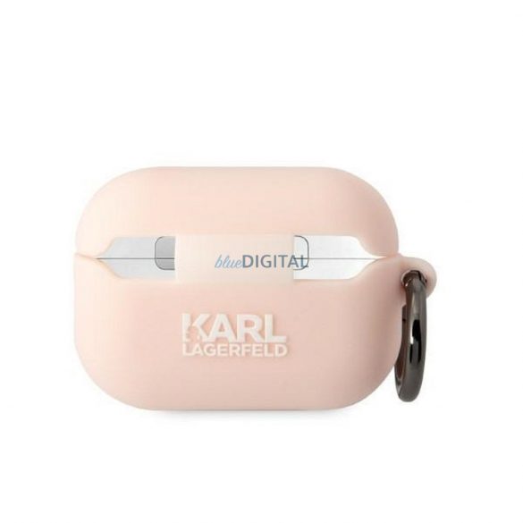 Husă originală KARL LAGERFELD KLAP2RUNIKP pentru Apple Airpods Pro 2 (3D Sil NFT Karl / roz)