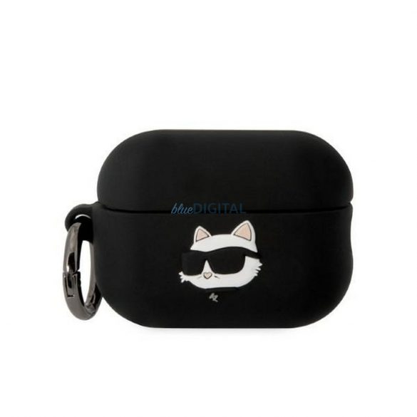 Husă originală KARL LAGERFELD KLAP2RUNCHK pentru Apple Airpods Pro 2 (3D Sil NFT Choupette / negru)