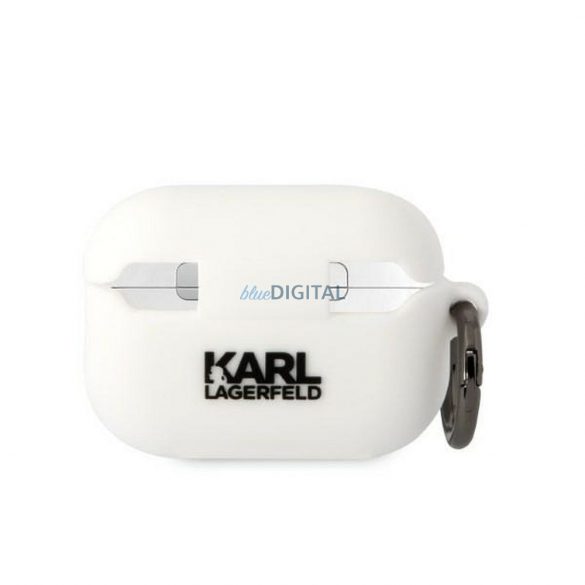 Husă originală KARL LAGERFELD KLAP2RUNCHH pentru Apple Airpods Pro 2 (3D Sil NFT Choupette / alb)