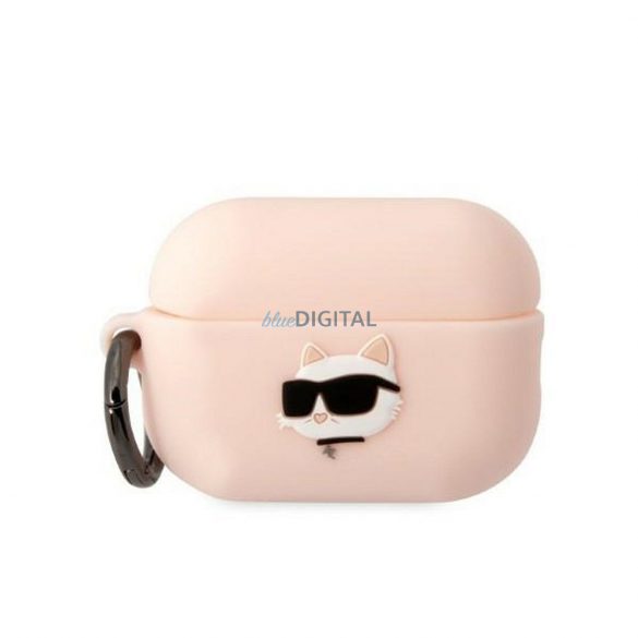 Husa originala KARL LAGERFELD KLAP2RUNCHP pentru Apple Airpods Pro 2 (3D Sil NFT Choupette / roz)