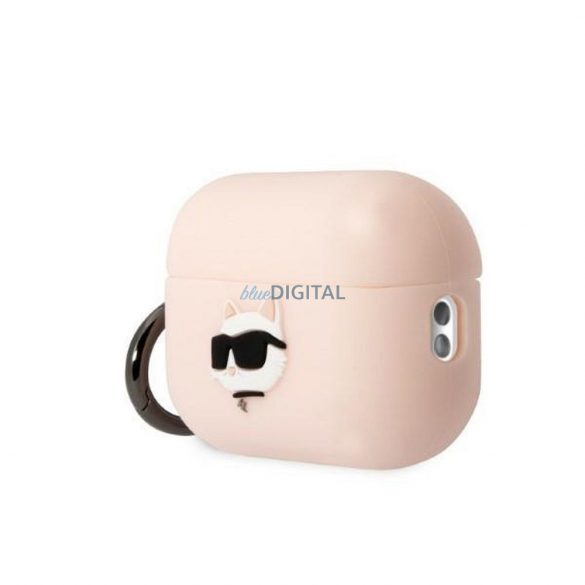 Husa originala KARL LAGERFELD KLAP2RUNCHP pentru Apple Airpods Pro 2 (3D Sil NFT Choupette / roz)