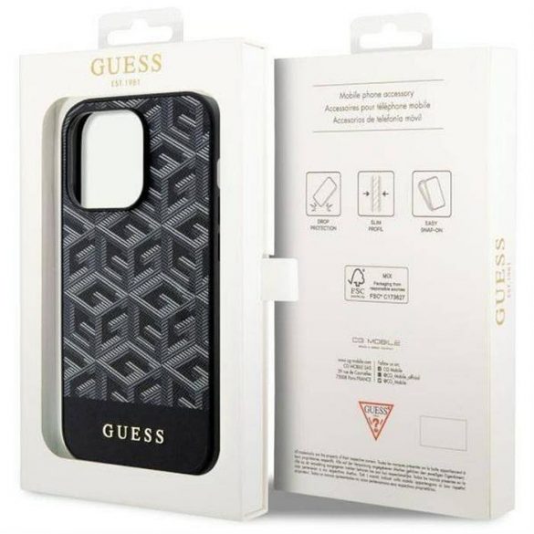 Husă originală GUESS GUHMP14LHGCFSEK pentru iPhone 14 PRO (MAG GCUBE / negru)