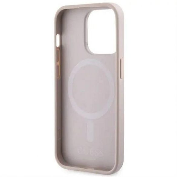 Carcasa originala GUESS GUHMP14LHGCFSEP pentru iPhone 14 PRO (Magsafe GCUBE Stripes / roz)