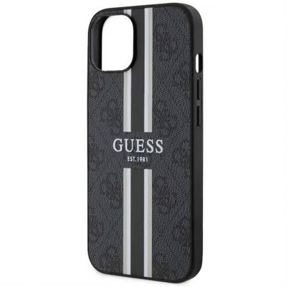 Husă originală GUESS GUHMP14SP4RPSK pentru iPhone 14 (Magsafe 4G Printed Stripes / negru)