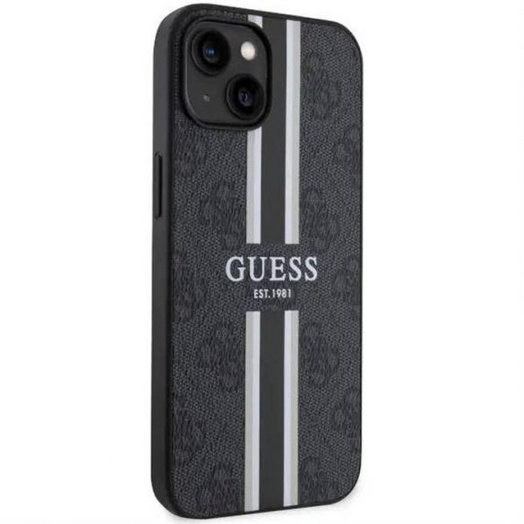 Husă originală GUESS GUHMP14SP4RPSK pentru iPhone 14 (Magsafe 4G Printed Stripes / negru)