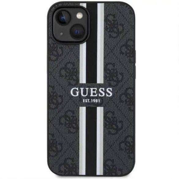 Husă originală GUESS GUHMP14SP4RPSK pentru iPhone 14 (Magsafe 4G Printed Stripes / negru)