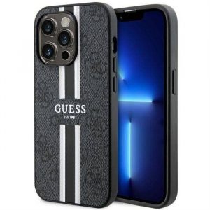 Husă originală GUESS GUHMP14XP4RPSK pentru iPhone 14 PRO MAX (Magsafe 4G Printed Stripes / negru)