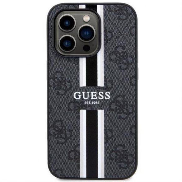 Husă originală GUESS GUHMP14XP4RPSK pentru iPhone 14 PRO MAX (Magsafe 4G Printed Stripes / negru)