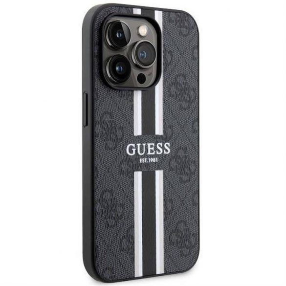 Husă originală GUESS GUHMP14XP4RPSK pentru iPhone 14 PRO MAX (Magsafe 4G Printed Stripes / negru)