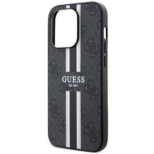 Husă originală GUESS GUHMP14XP4RPSK pentru iPhone 14 PRO MAX (Magsafe 4G Printed Stripes / negru)