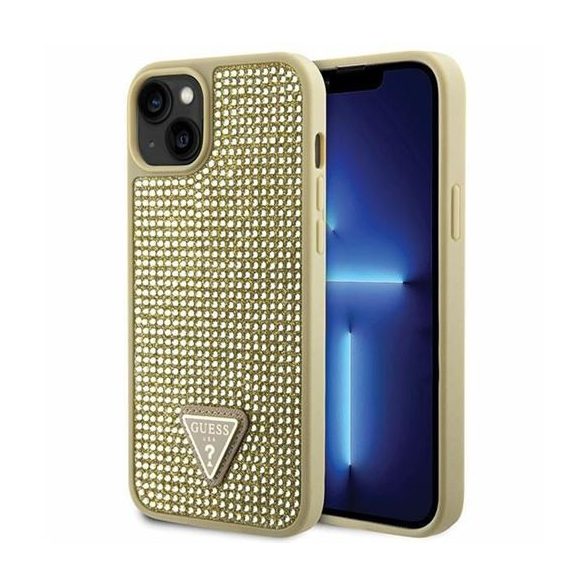 Husa GUESS pentru IPHONE 13 / 14 / 15 GUHCP14SHDGTPD (triunghi cu strass) auriu