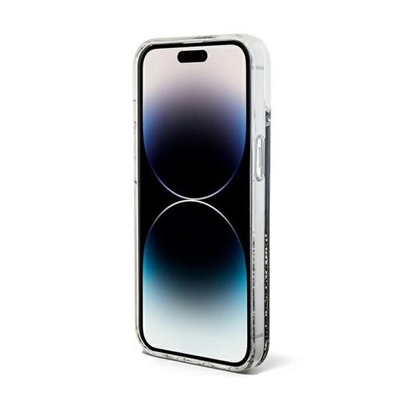 Husă GUESS pentru IPHONE 13 / 14 / 15 GUHCP14SLCSGSGK (Marmură cu sclipici lichid) neagră