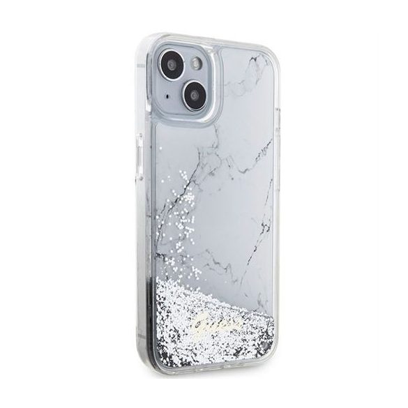 Husă GUESS pentru IPHONE 13 / 14 / 15 GUHCP14SLCSGSGH (Marmură cu sclipici lichid) albă