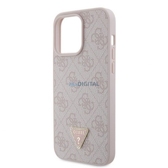 Guess GUHCP15XP4TDPP Geantă din piele PU 4G Triangle Strass iPhone 15 Pro Max - roz