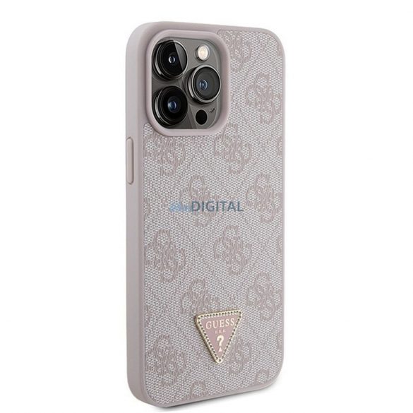 Guess GUHCP15XP4TDPP Geantă din piele PU 4G Triangle Strass iPhone 15 Pro Max - roz