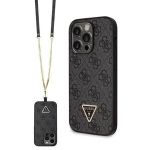 Husă originală GUESS GUHCP14XP4TDSCPK pentru iPhone 14 PRO MAX (Metal Logo Starss Crossbody / negru)