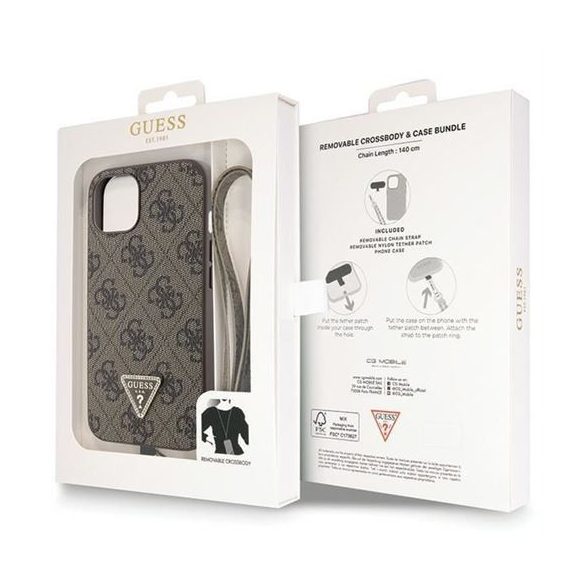 Husă GUESS pentru IPHONE 13 / 14 / 15 GUHCP14SP4TDSCPW (Crossbody 4G Metal Logo) maro