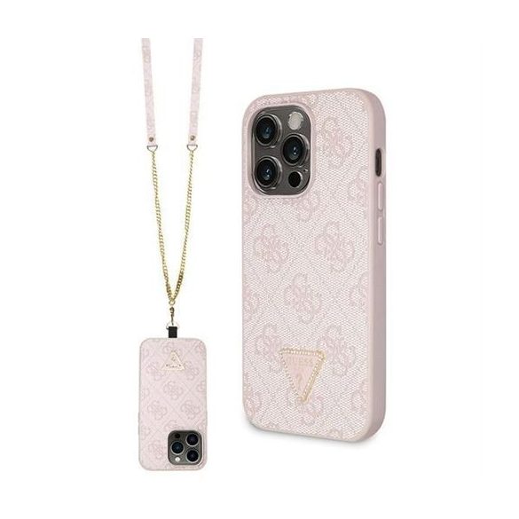 Husă GUESS pentru IPHONE 14 Pro GUHCP14LP4TDSCPP (sigla metalică Crossbody 4G) roz