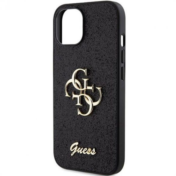 Husă originală GUESS GUHCP15SHG4SGK pentru iPhone 15 (Fixed Glitter Big 4G / negru)