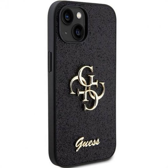 Husă originală GUESS GUHCP15SHG4SGK pentru iPhone 15 (Fixed Glitter Big 4G / negru)