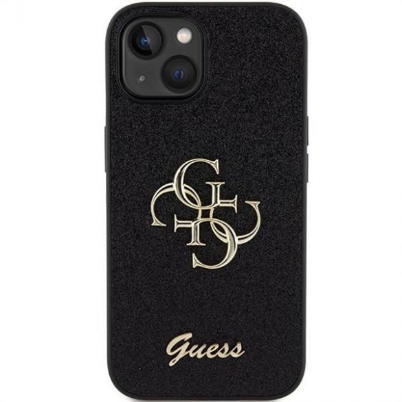 Husă originală GUESS GUHCP15SHG4SGK pentru iPhone 15 (Fixed Glitter Big 4G / negru)