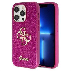 Husă originală GUESS GUHCP15LHG4SGU pentru iPhone 15 Pro (Fixed Glitter Big 4G / violet)